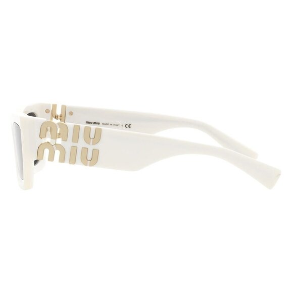 New MIU MIU White Rectangle SMU 09W 142-5S0 Sunglasses Women - Picture 3 of 4